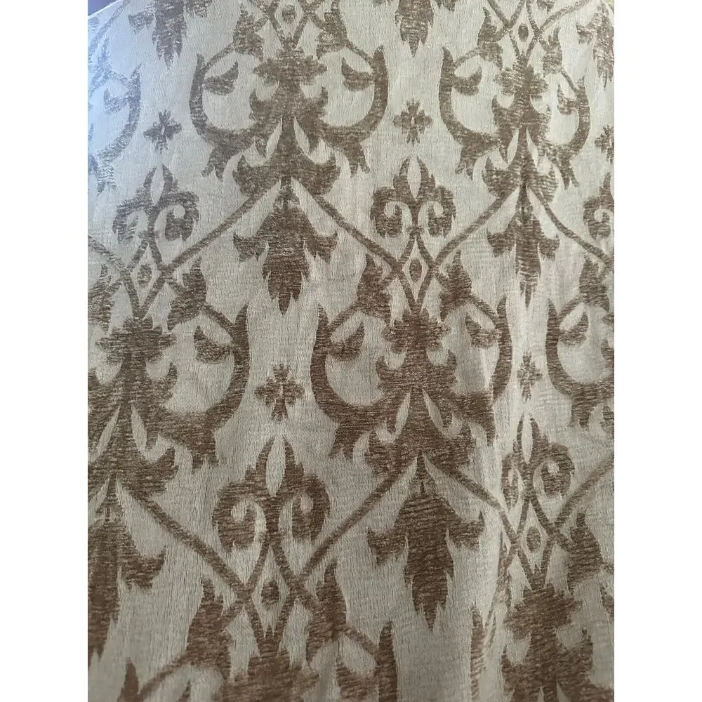 ABC Carpet hone Throw blanket damask jacquard tan Beige Gray antique style42x52”